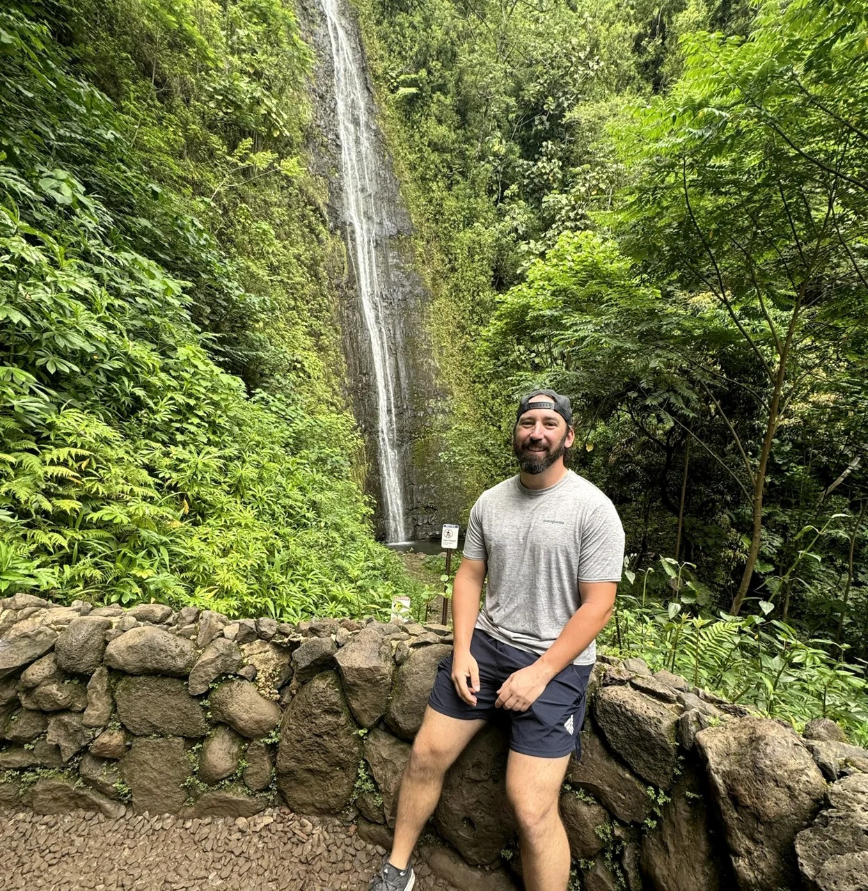 Ryan Adams beside Mānoa Falls